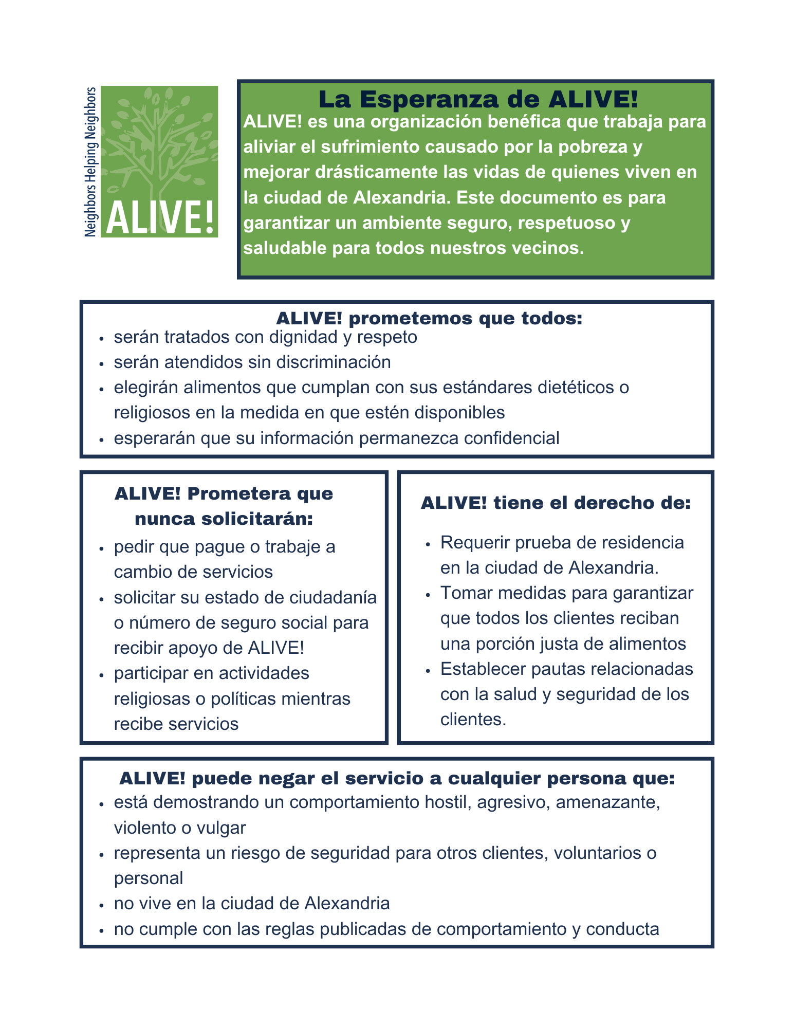 ALIVE!'s Promise Spanish